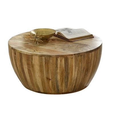 Buttercup Farm Surrey Drum Coffee TableSolid Mango WoodL80 X W80 X H35 Cm from B&Q
