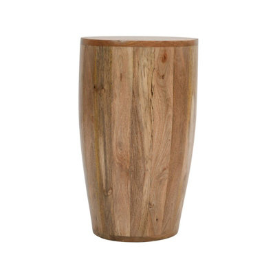 Buttercup Farm Surrey Drum Side TableSolid Mango WoodL35 X W35 X H60 Cm from B&Q