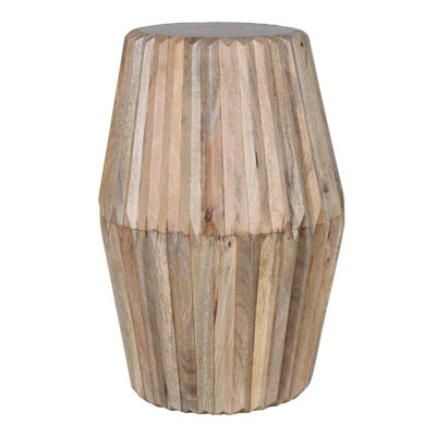 B&Q -  Hudson Carved Side TableMango WoodL19 X W19 X H58 Cm