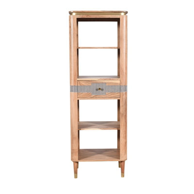 Buttercup Farm Wilton Slim Bookcase With 1 DrawerAcacia WoodL40 X W60 X H175 Cm from B&Q