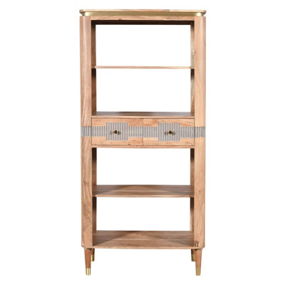 Buttercup Farm Wilton 2 Drawers Open BookcaseAcacia WoodL40 X W85 X H180 Cm from B&Q