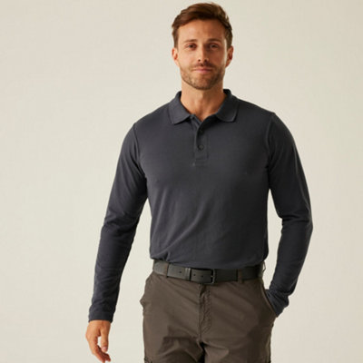 Regatta Professional Pro 65/35 Long Sleeve Polo Shirt Grey