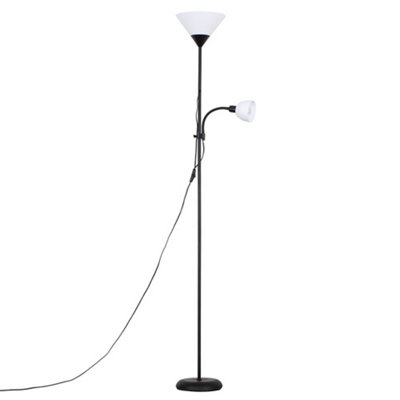 B&Q -  Mozz Black Mother And Child Floor Lamp With Cool White Bulbs