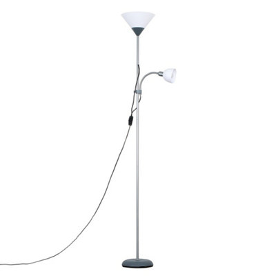 B&Q -  Mozz Silver Mother And Child Floor Lamp With Cool White Bulbs