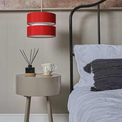 Valuelights Sophia Small Red 2 Tier Ceiling Light Shade And Bulb (D)26Cm from B&Q