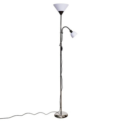 B&Q -  Mozz Black Chrome Mother And Child Floor Lamp With Bulbs