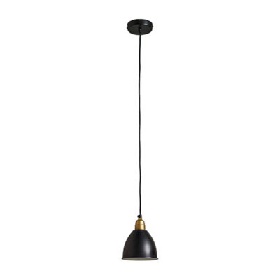 B&Q -  Eli Contemporary Black & Gold Dome Ceiling Pendant Light FittingComplete With 4W Led Filament Bulb 2700K Warm White