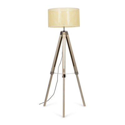 Valuelights Clipper Scandi Brown Floor Lamp And E27 Gls Led 6W Warm White 3000K Bulb from B&Q