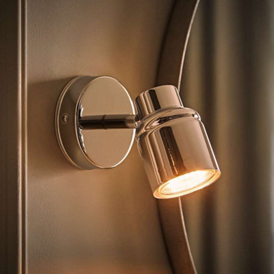 Valuelights Benton Chrome Single Ip44 Bathroom Wall Spotlight And Cool Bulb