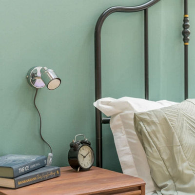 Valuelights Benton Chrome Plug In Wall Spotlight And Bulb