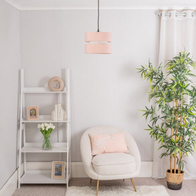 B&Q -  Sophia Pair Of Small Blush 2 Tier Ceiling Light Shades (D)26Cm