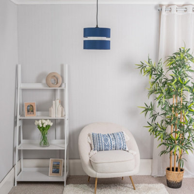 B&Q -  Sophia Pair Of Small Navy 2 Tier Ceiling Light Shades (D)26Cm