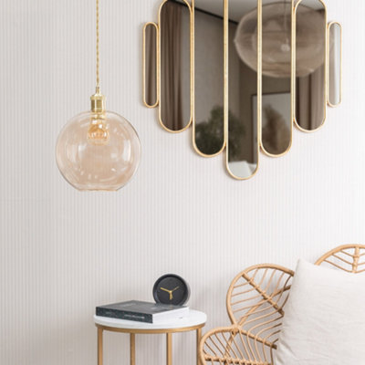 Valuelights Amber/Light Bellamy Easy Fit Glass Globe Lampshade Ceiling Shade And Bulb (D)25Cm