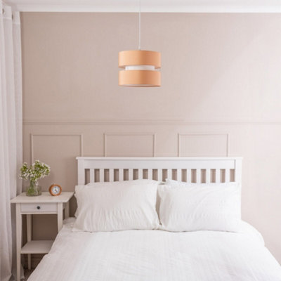 B&Q -  Sophia Small Sand 2 Tier Ceiling Light Shade And Bulb (D)26Cm