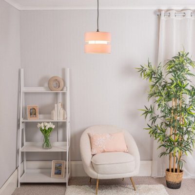 B&Q -  Sophia Pair Of Small Blush 2 Tier Ceiling Light Shades And Bulbs (D)26Cm