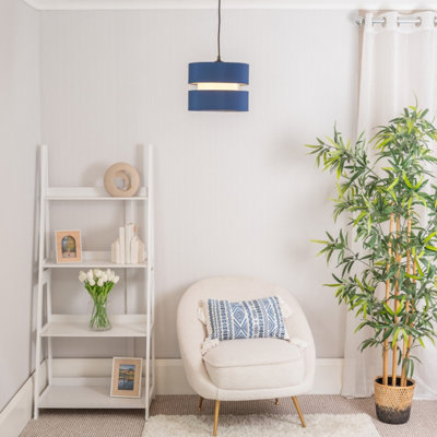 B&Q -  Sophia Pair Of Small Navy 2 Tier Ceiling Light Shades And Bulbs (D)26Cm