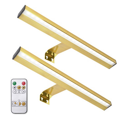 Valuelights Ryle Pair OfEasy Fit Touch Dimmer Rechargeable Picture Wall LightGold from B&Q