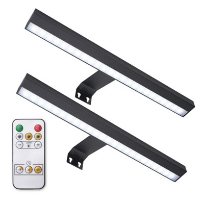 Valuelights Ryle Pair OfEasy Fit Touch Dimmer Rechargeable Picture Wall LightBlack from B&Q