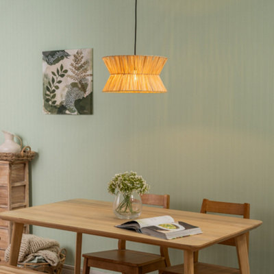 B&Q -  Maddie Handmade Natural Paper Rope Easy Fit Ceiling Light Shade And Bulb (D)38Cm