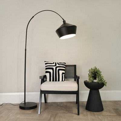 Valuelights Black Louis Arched Curved Floor Lamp With Metal Lamp Shade