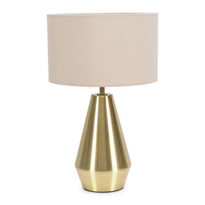 Valuelights Jax Gold Metal Touch Dimmer Table Lamp With Cream Shade from B&Q