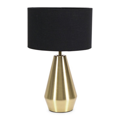 Valuelights Jax Gold Metal Touch Dimmer Table Lamp With Black Drum Shade from B&Q