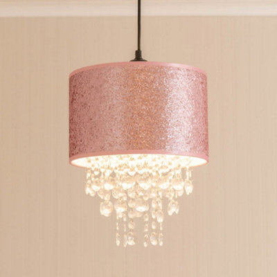 Valuelights Bonita Pair Of Pink Glitter And Jewel Droplet Ceiling Lamp Shades from B&Q