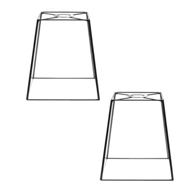 B&Q -  Susie Pair OfMatt Black Metal And Clear Glass Lantern Easy Fit Ceiling Light Shade (D)18Cm