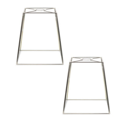 B&Q -  Susie Pair OfChrome Metal And Clear Glass Lantern Easy Fit Ceiling Light Shade (D)18Cm
