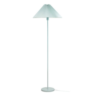 Valuelights Akira Blue Metal Floor Lamp With Pleated LampshadeLed Bulb Included from B&Q