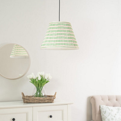 Valuelights Riza Large Pink Aztec Gathered Fabric Pleated Tapered Lampshade Easy Fit Light Shade And Bulb (D)41Cm from B&Q