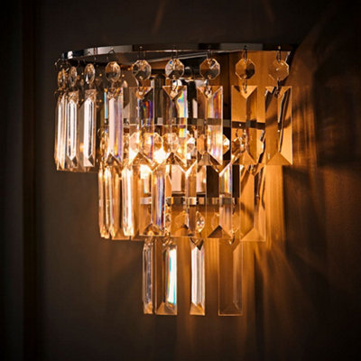 Valuelights Kelsks Chrome And Clear Droplet Wall Light And Bulb from B&Q