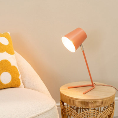 Valuelights Lark Coral Peach Metal Task Reading Compact Desk Table Lamp With Led Bulb from B&Q