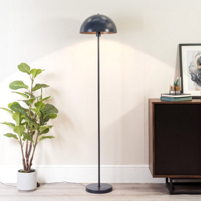 Valuelights Stassi Navy Single Stem Standing Floor Lamp With Dome Lampshade - Led Bulb Included Blue