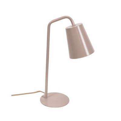 Valuelights Bibi Natural Metal Arched Stem Bedside Table Lamp For Bedroom Office Reading LightLed Bulb Included from B&Q
