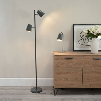 Valuelights Bibi Charcoal Grey 2 Way Adjustable Led Floor Lamp - Image 6