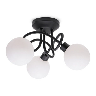 ValueLights Velika 3 Way Opaque Flush Black LED Ceiling Light - Black - Image 8