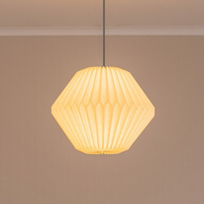 B&Q -  Astrid Geometric Origami Hexagon Paper Pleated Easy Fit Lamp Shade And Bulb (D)39.5Cm