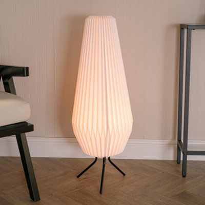 B&Q -  Astrid Geometric Origami Teardrop Paper Pleated Floor Lamp With Led Bulb