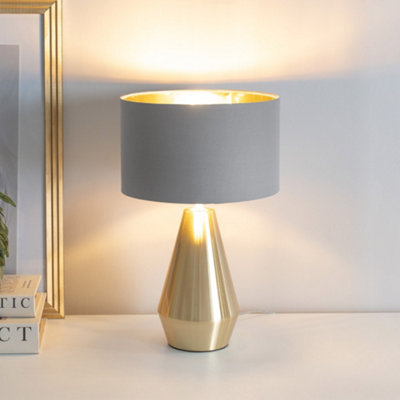 Valuelights Jax Dimmable Touch Table Lamp With With Inner Lamp Shade And Led Bulb Gold/Grey