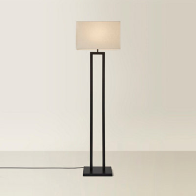 Valuelights Unisex Black Gloria Double Stem Metal Floor Lamp With Rectangular Lamp Shade & Led Bulb In - Image 7