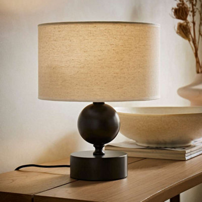 B&Q -  Anthony Candlestick Table Lamp With Linen Drum Shade