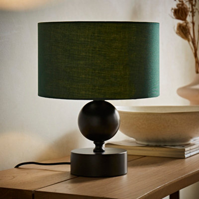 Valuelights Green Anthony Candlestick Table Lamp With Drum Shade And Bulb