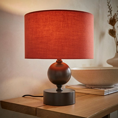 B&Q -  Anthony Candlestick Table Lamp With Rust Drum Shade And Bulb