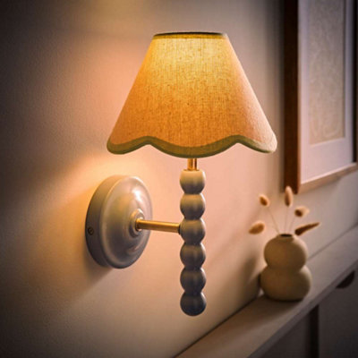 Valuelights Blue/Light/Green Values Bobbin Wall With Trim Scallop Shade And Bulb
