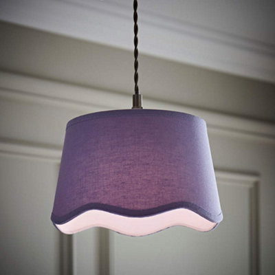 Valuelights Mabel Small Lilac Scallop Edge Linen Lamp Shade And Bulb (D)25Cm from B&Q