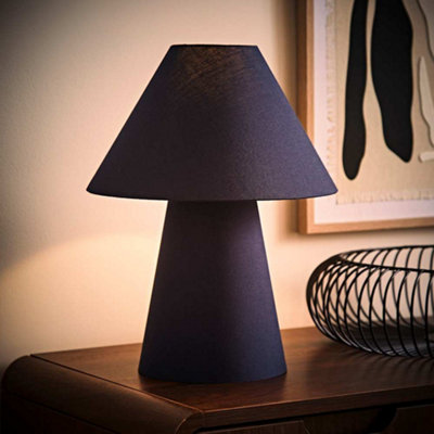 B&Q -  Freddie Navy Tapered Shade Table Lamp And Bulb