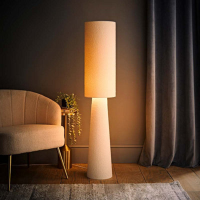 Valuelights Ash Cream Boucle Midi Floor Lamp And Bulb - Image 7