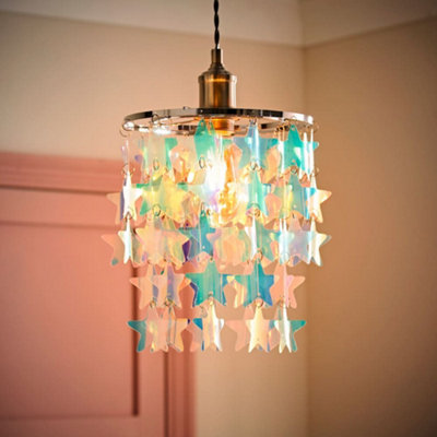 Valuelights Orla Iridescent Stars Ceiling Lamp Shade And Bulb from B&Q