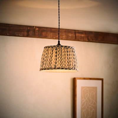 Valuelights Grange Small Blue Floral Pleated Lamp Shade And Bulb from B&Q